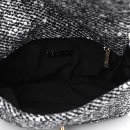 Chanel Tweed Quilted Medium Chanel 19 Flap Black White 4 of 5
