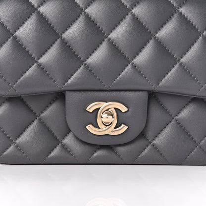 Chanel Lambskin Quilted Mini Square Flap Dark Grey 17 of 18