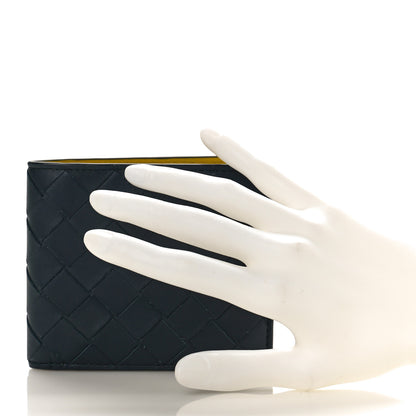 Bottega Veneta Nappa Intrecciato Bi-Fold Wallet Denim Yellow 2 of 9