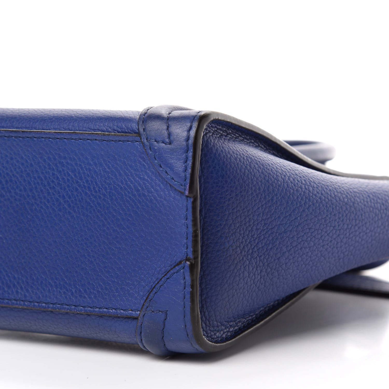 Celine Drummed Calfskin Nano Luggage Indigo 7 of 9