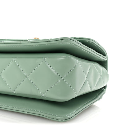 Chanel Shiny Calfskin Quilted Mini Metal Top Handle Flap Light Green 10 of 10