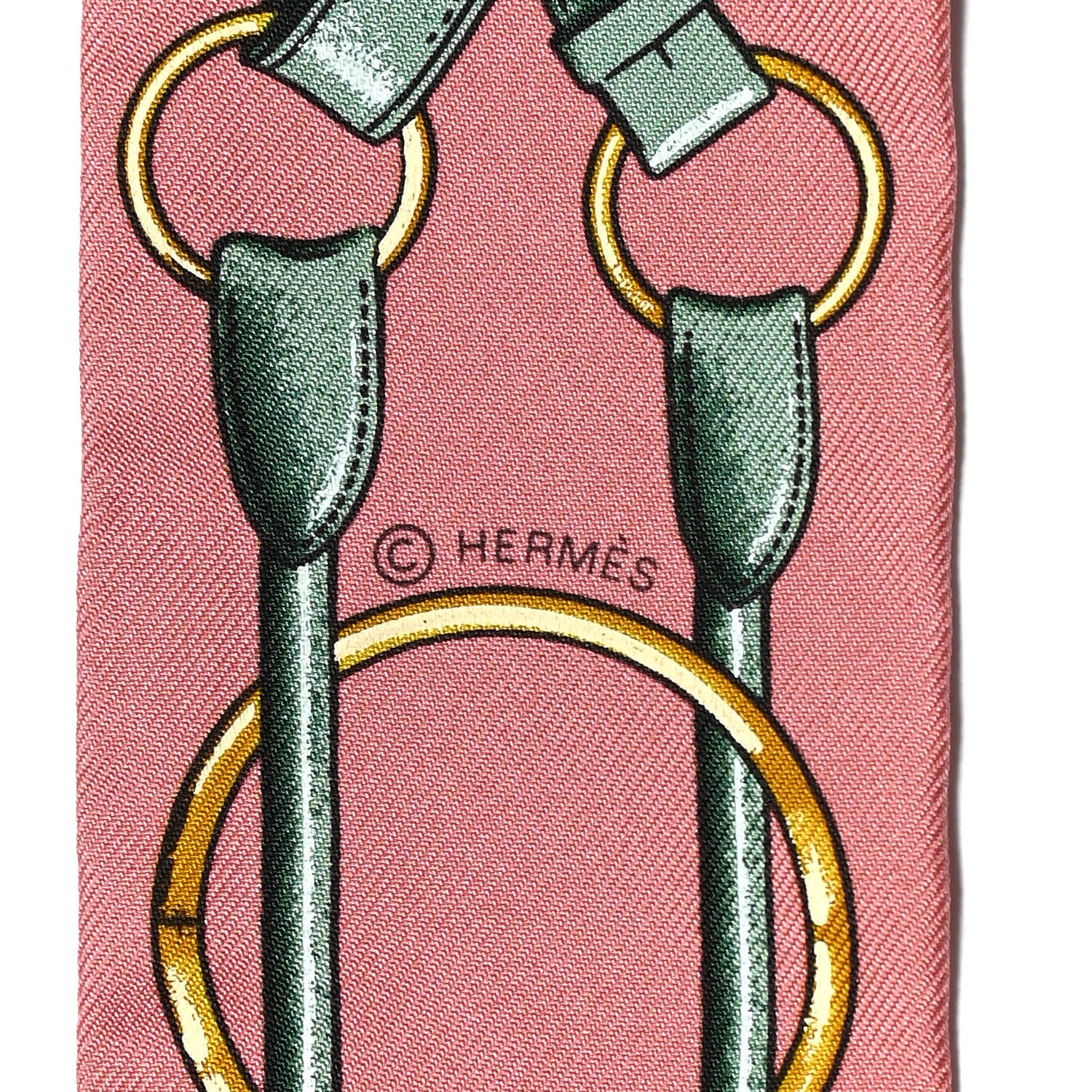 Hermes Silk Jumping Twilly Vieux Rose Petrole 3 of 4