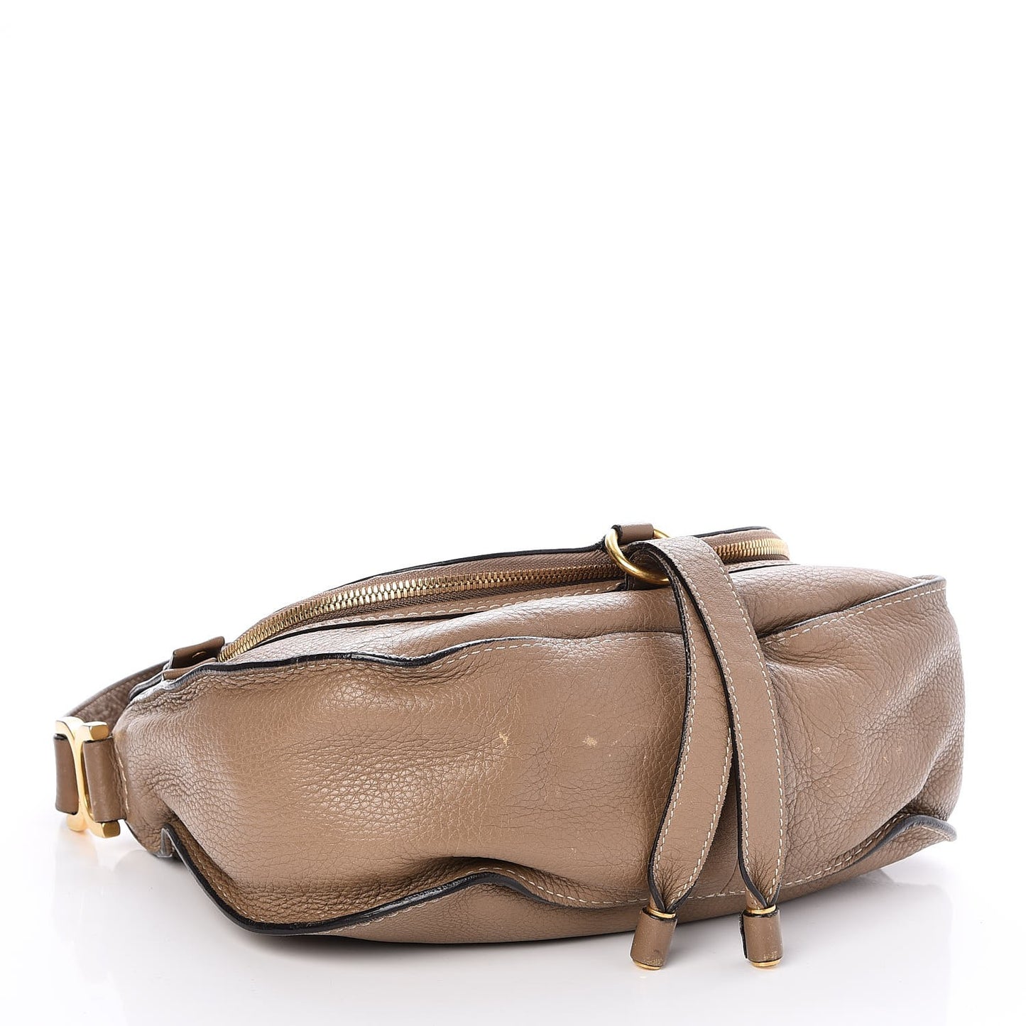 Calfskin Medium Marcie Round Zip Crossbody Bag Nut