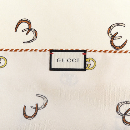 Gucci Silk Twill Poket Logos Pocket Square Ivory 3 of 4