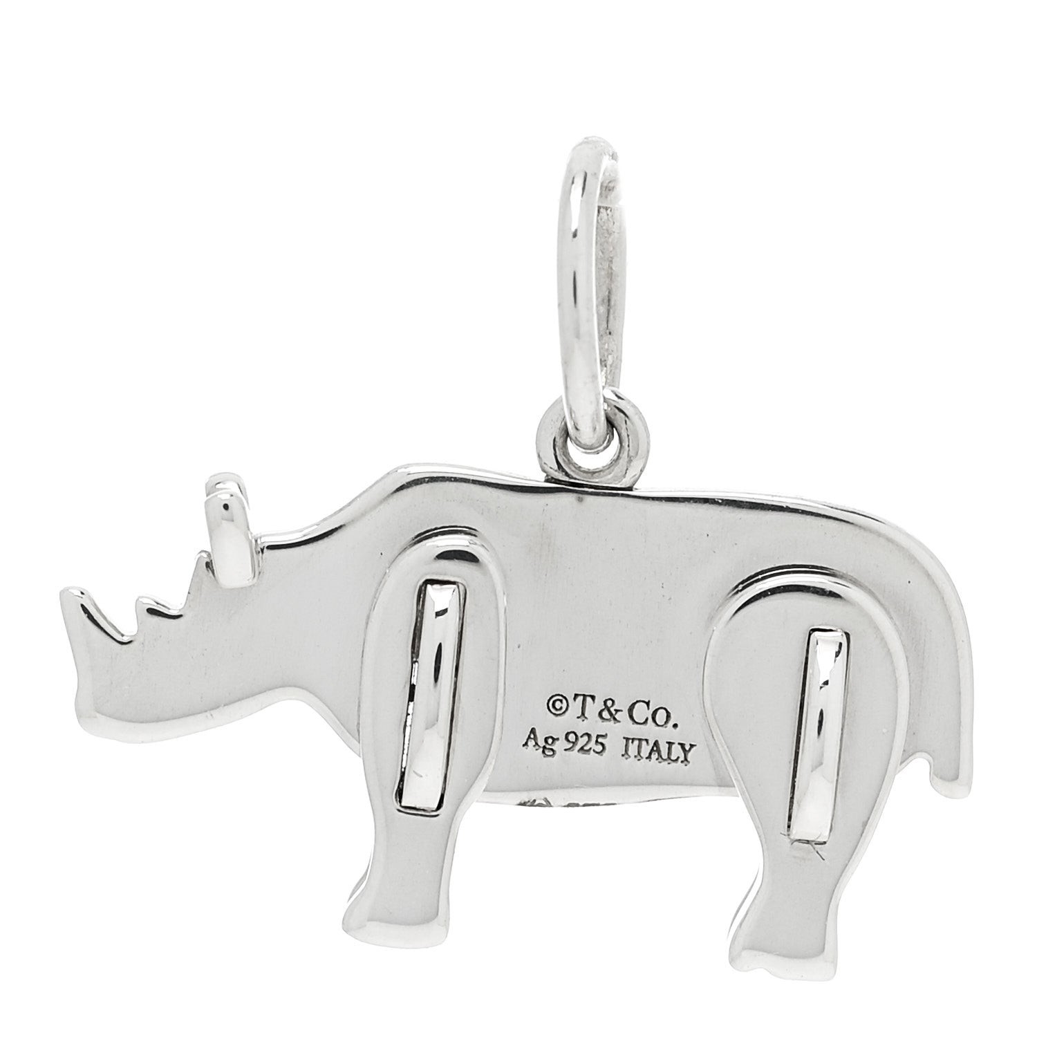 Tiffany Sterling Silver Save the Wild Rhino Charm 3 of 6