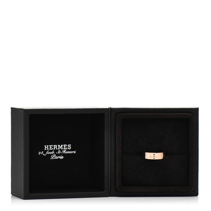 Hermes 18K Rose Gold Diamond PM Kelly Ring 51 5.75 5 of 5