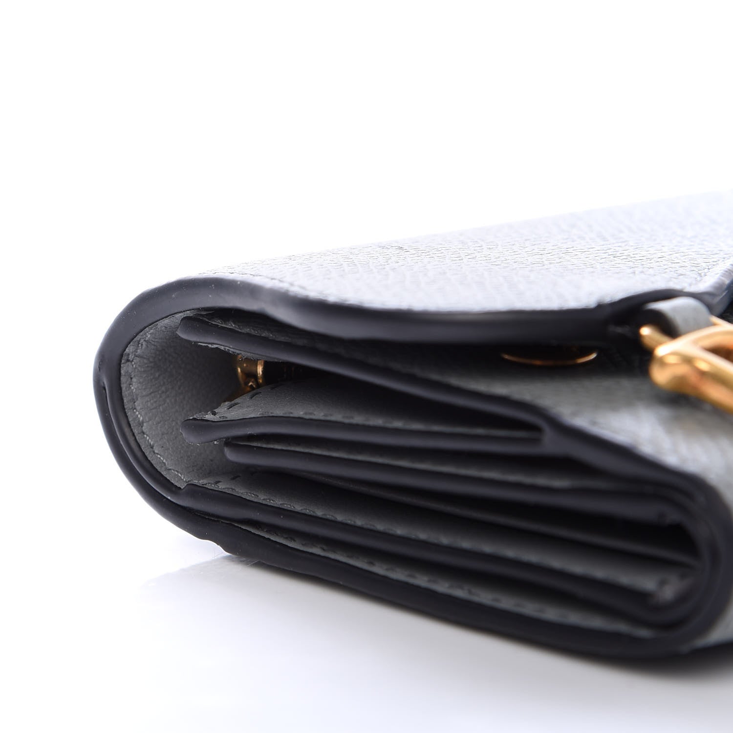 Christian Dior Grained Calfskin Saddle Lotus Wallet Gray 7 of 7