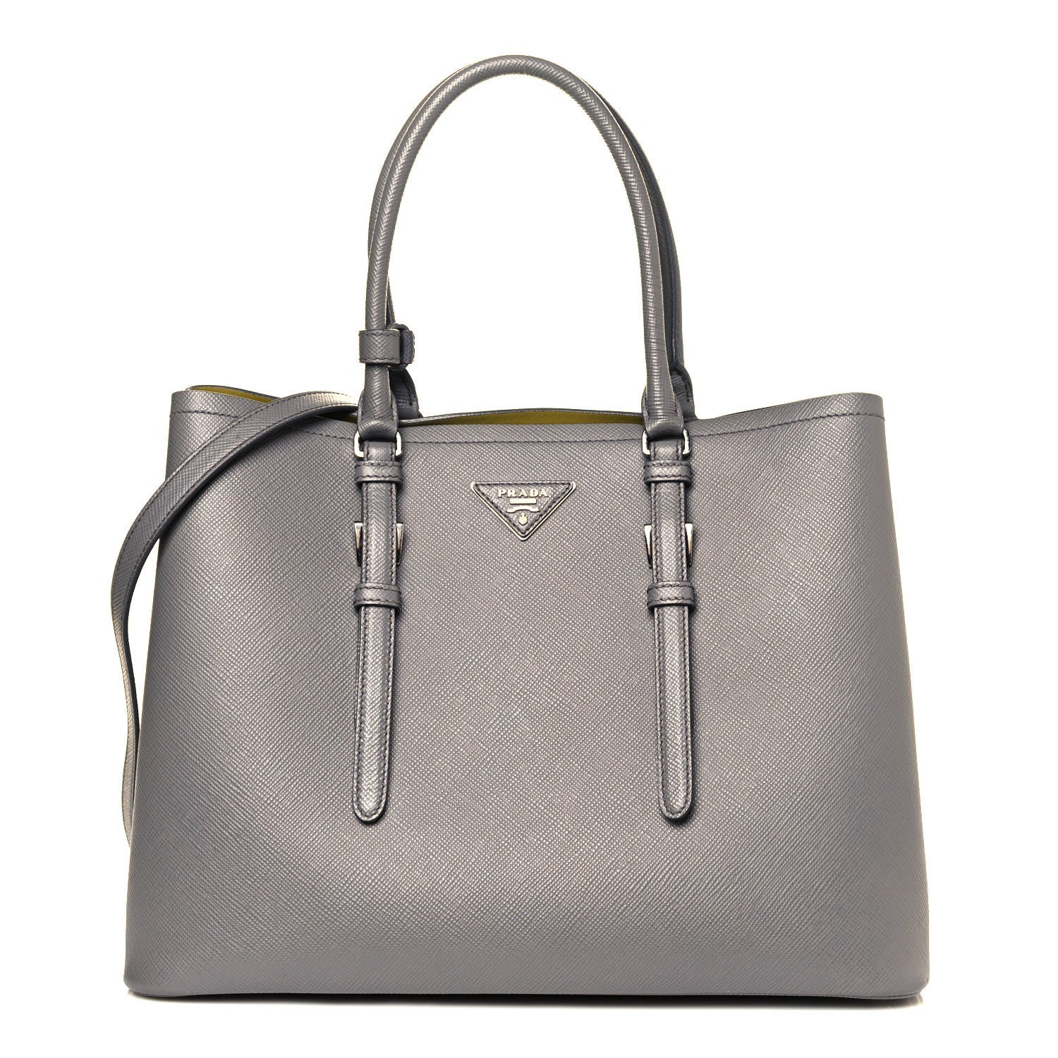 Prada Saffiano Cuir Medium Double Handle Tote Marmo Salvia 1 of 11
