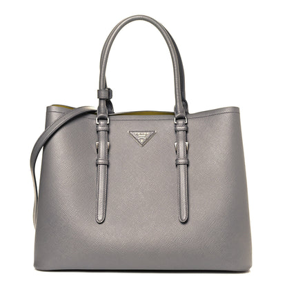 Prada Saffiano Cuir Medium Double Handle Tote Marmo Salvia 1 of 11