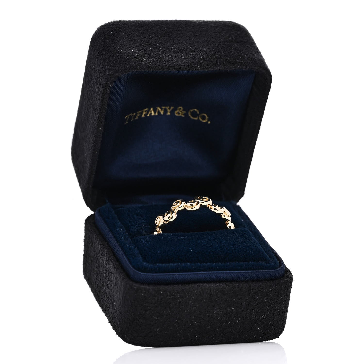 Tiffany 18K Yellow Gold Rosebud Band Ring 56 7.5 5 of 5