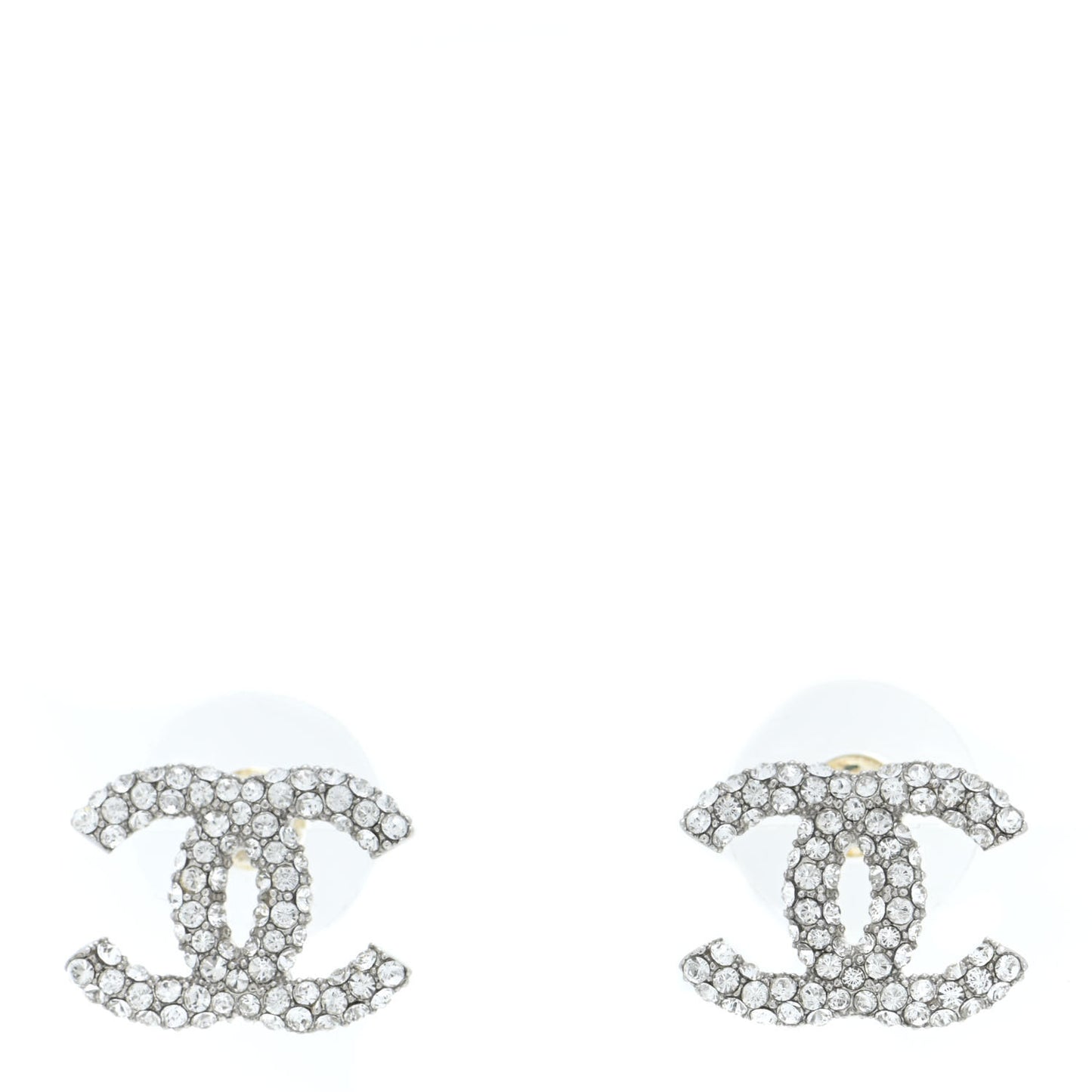 Crystal CC Earrings Silver