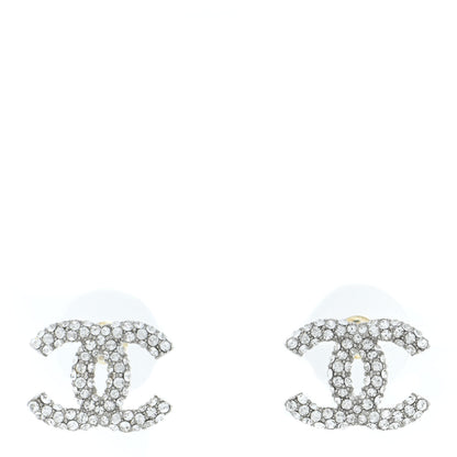 Chanel Crystal CC Earrings Silver 1 of 5