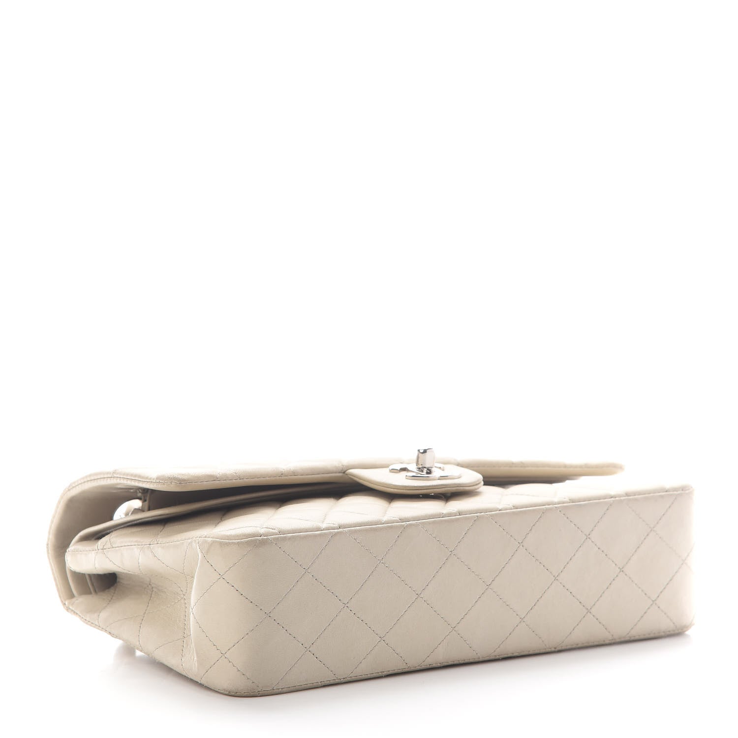 Chanel Lambskin Quilted Medium Double Flap Light Grey 3 of 8