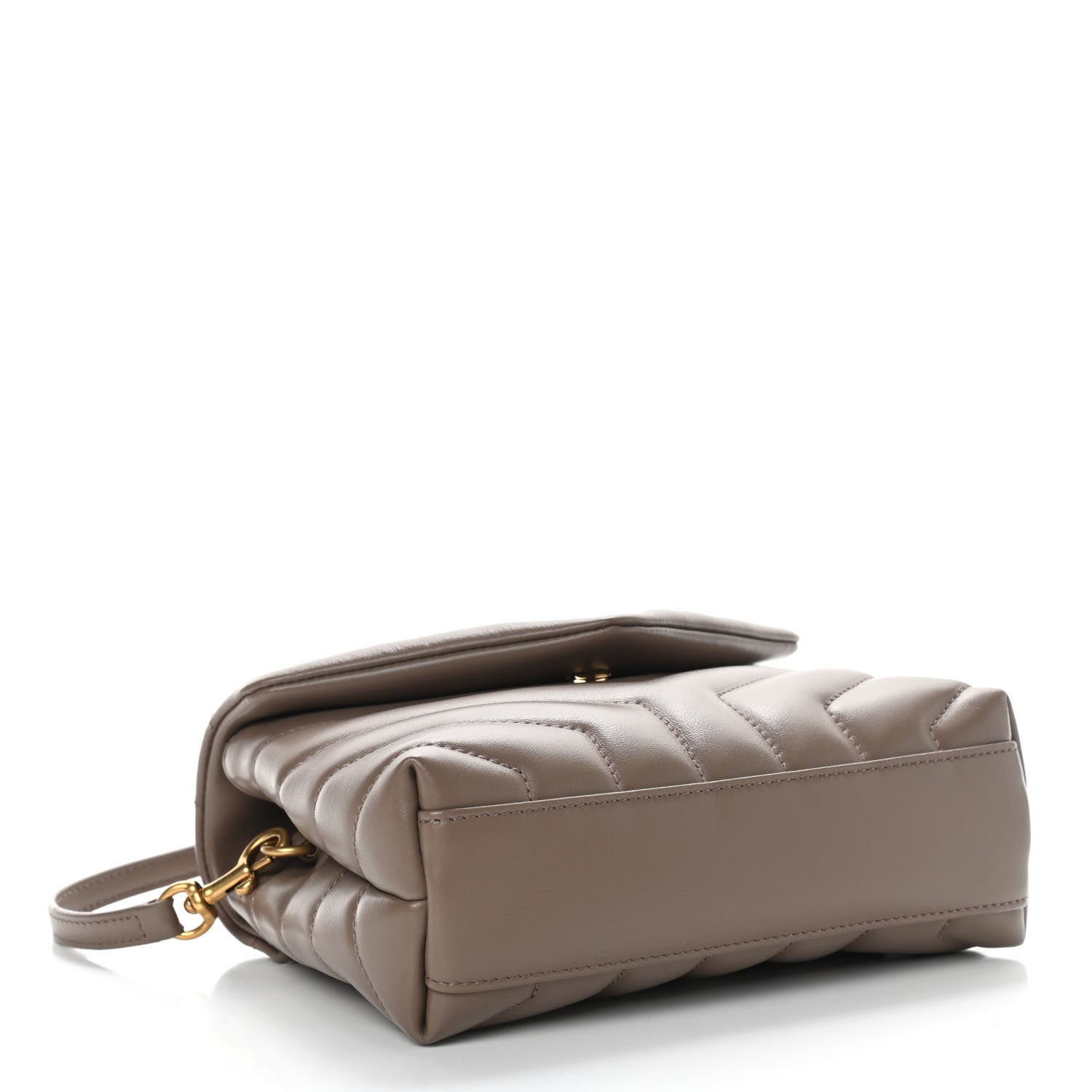 Saint Laurent Calfskin Y Quilted Monogram Toy Loulou Crossbody Bag Taupe 3 of 8