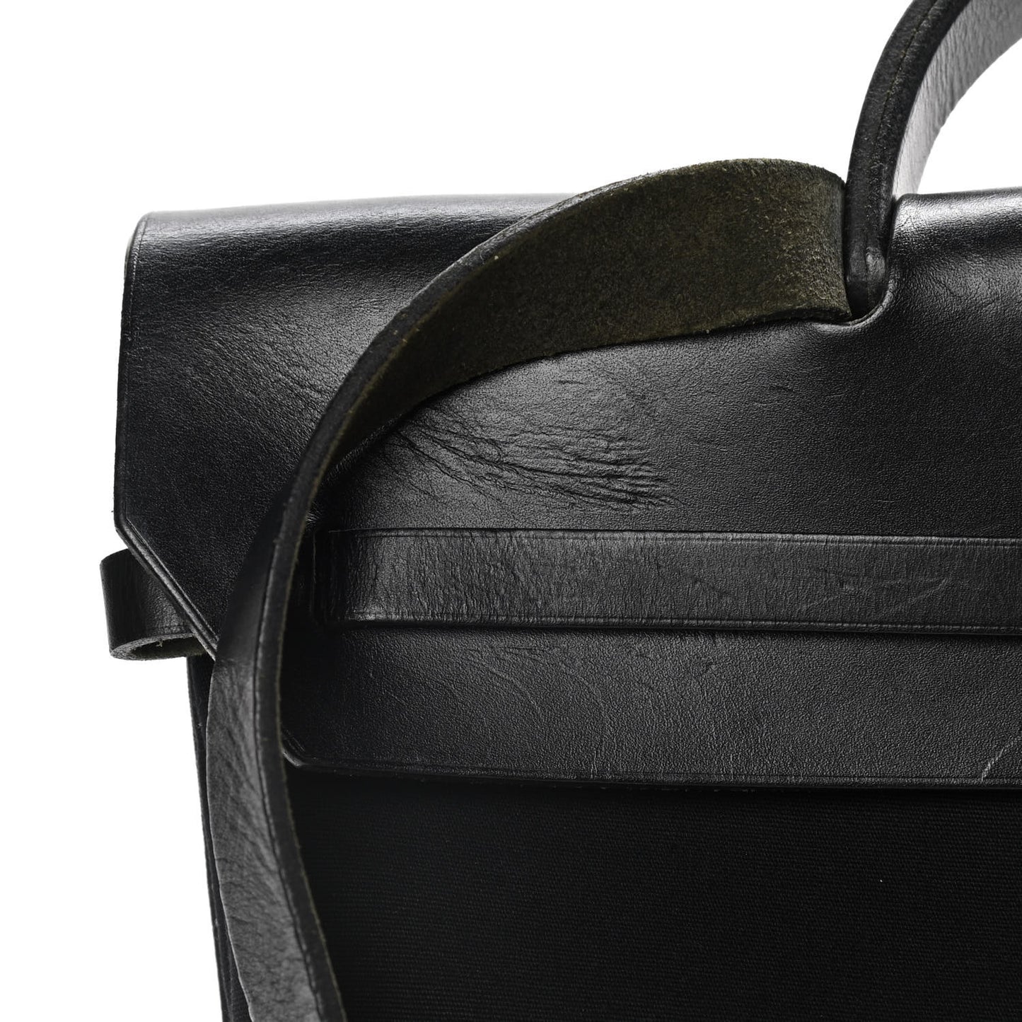 Toile Vache Calfskin Herbag 30 PM Black
