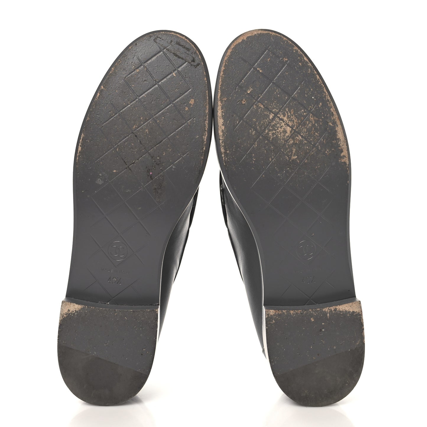 Lambskin Quilted CC Turnlock Loafers 40.5 Grey