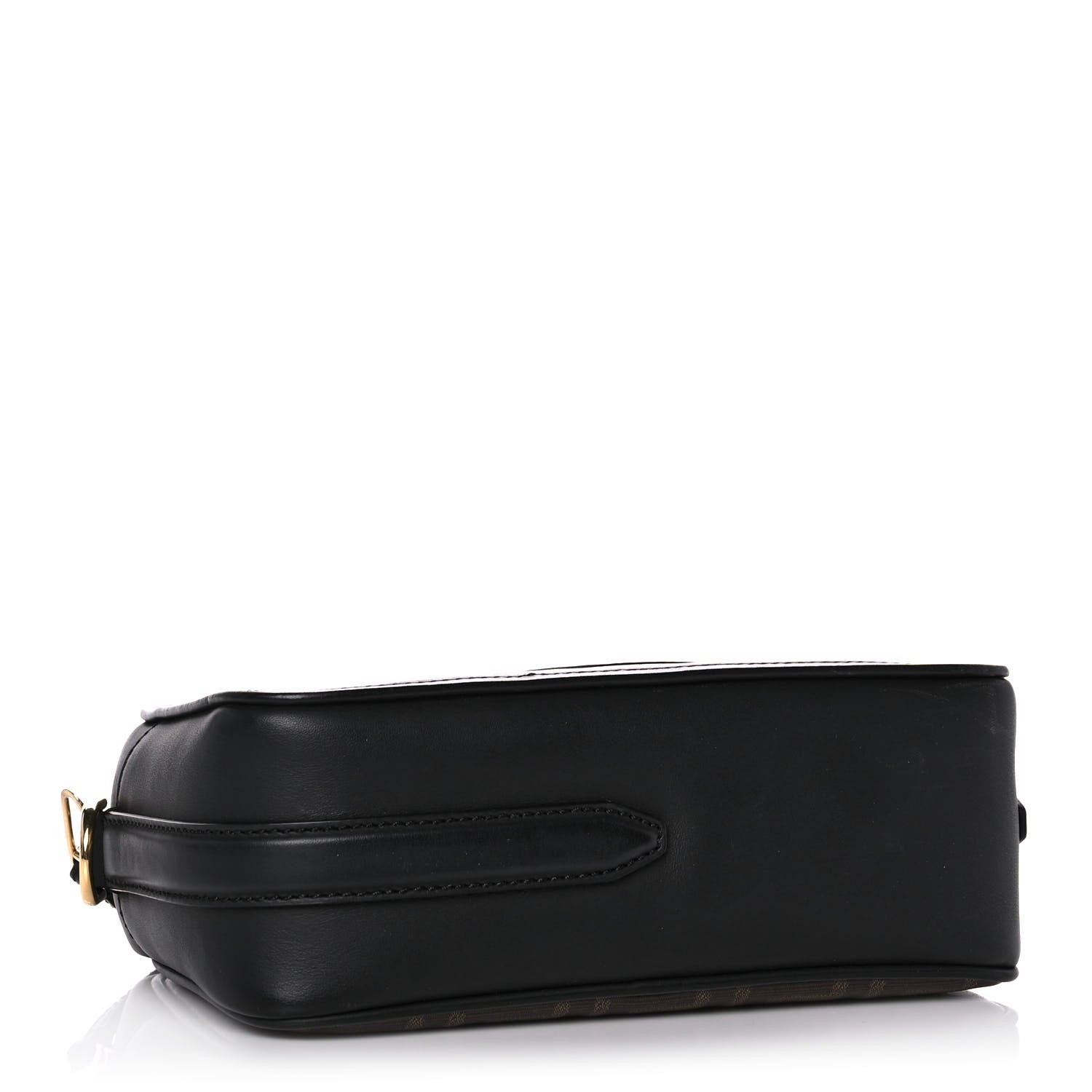 Fendi Glazed Fabric Vitello Century F is Fendi FF 1974 Stamp Patch Camera Case Mogano Panna Black 4 of 10