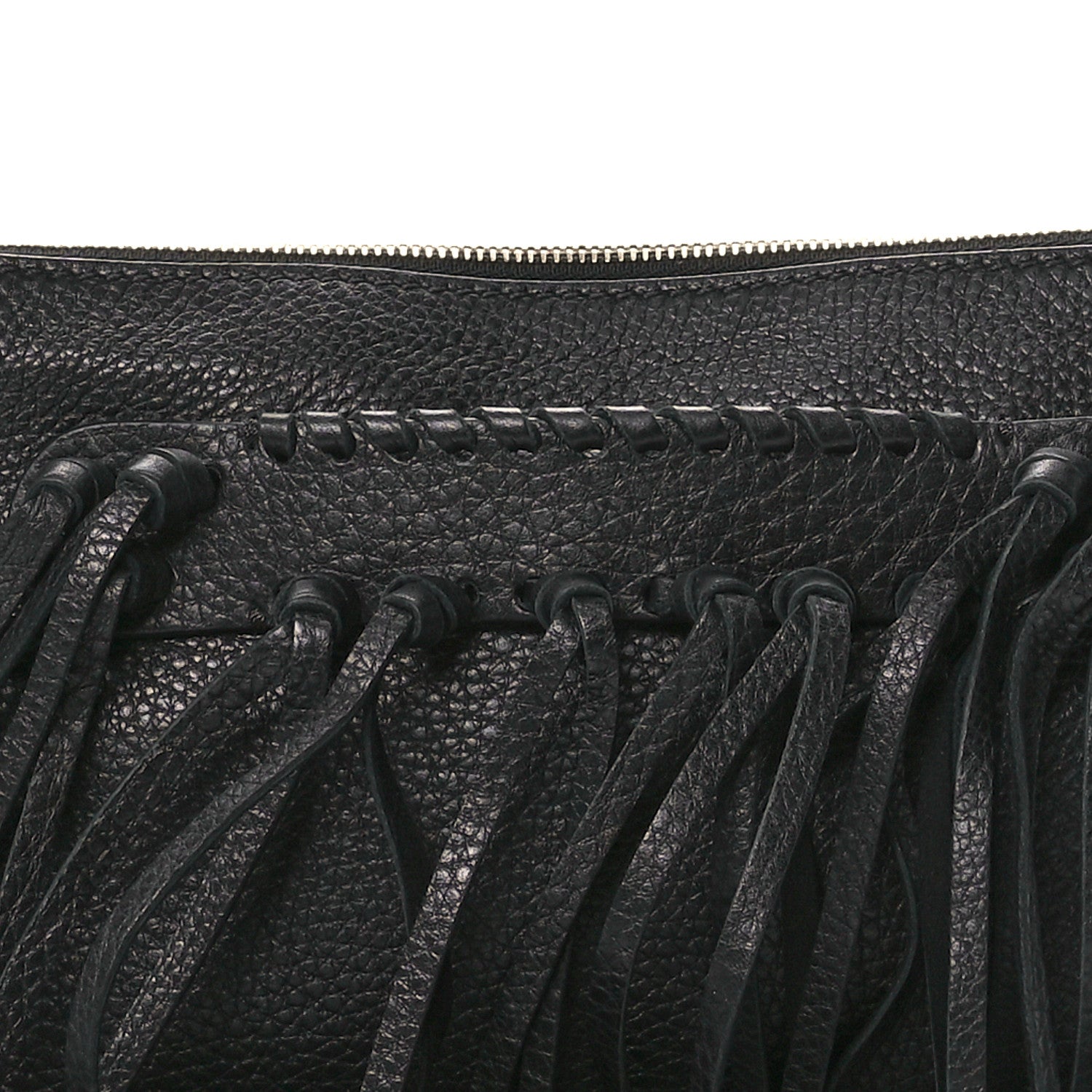 Valentino Garavani Pebbled Calfskin Crockee Small Wristlet Clutch Black 7 of 10