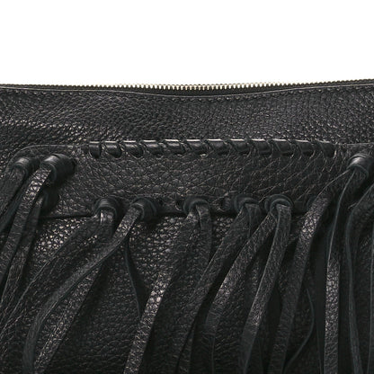 Valentino Garavani Pebbled Calfskin Crockee Small Wristlet Clutch Black 7 of 10