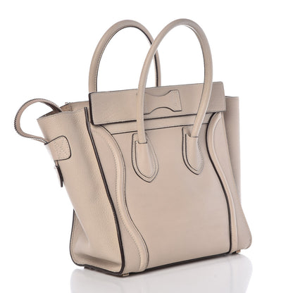 Celine Drummed Calfskin Micro Luggage Dune 3 of 14