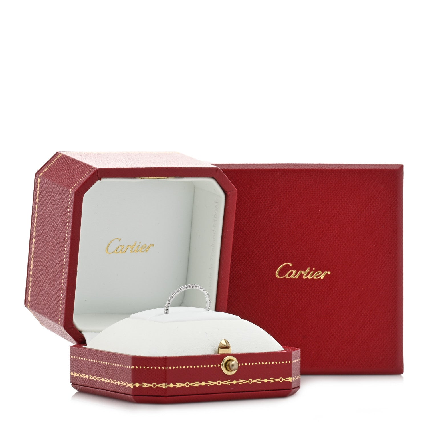 Cartier 18K White Gold Diamond 1.5mm Etincelle de Cartier Wedding Band Ring 47 4 5 of 5