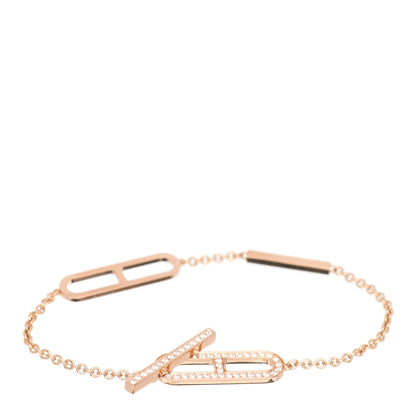 Hermes 18K Rose Gold Diamond PM Ever Chaine D'Ancre Bracelet SH 1 of 4