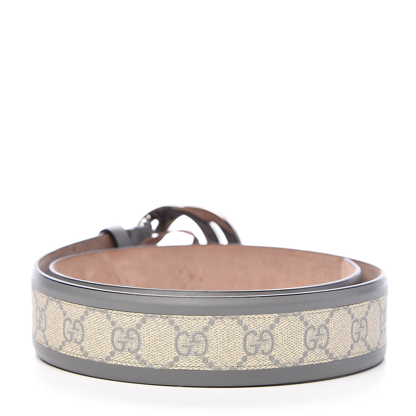GG Supreme Monogram Selleria Interlocking G 40mm Belt 80 32 Ecru Grigio