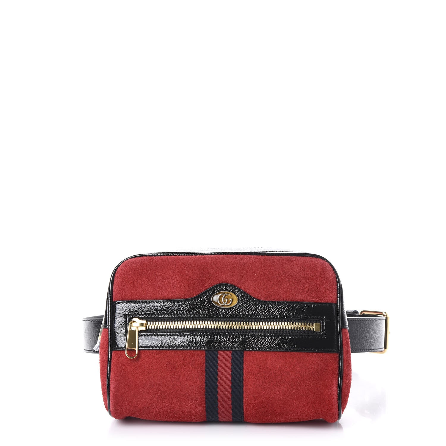 Gucci Suede Small Ophidia Belt Bag 85 34 Hibiscus Red 1 of 9
