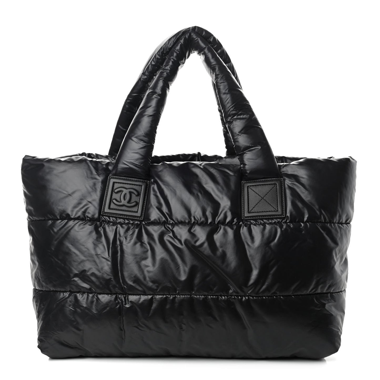 Nylon Quilted Coco Cocoon Reversible Tote Black