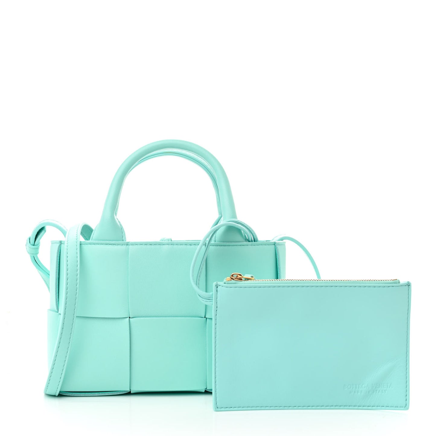 Lambskin Maxi Intreccio Candy Arco Tote Celadon