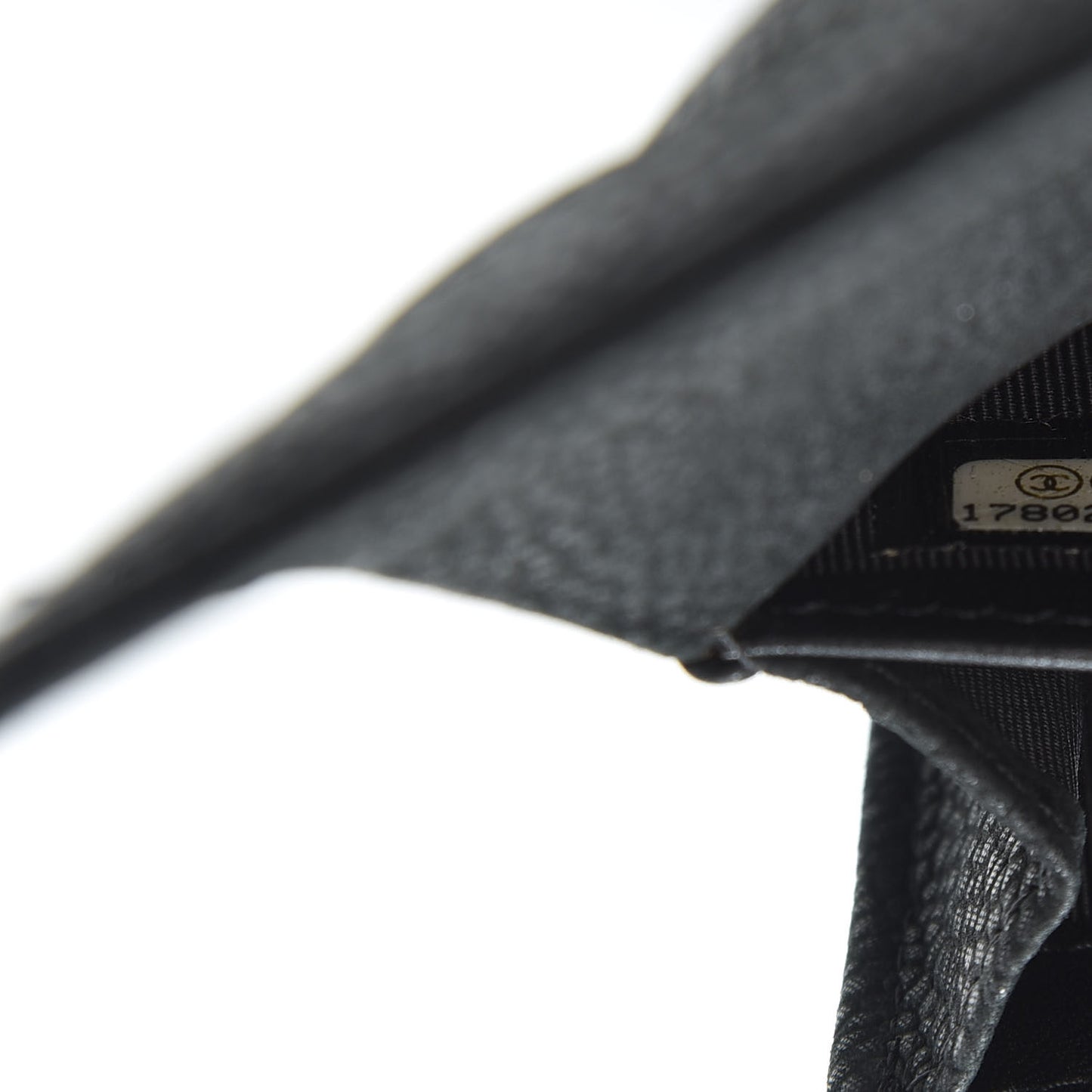 Iridescent Caviar Quilted Large Flap Wallet Black