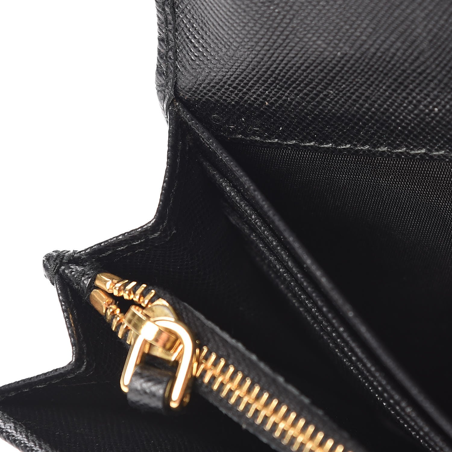 Prada Saffiano Metal Continental Flap Wallet Black 8 of 8