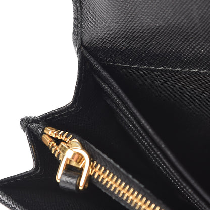 Prada Saffiano Metal Continental Flap Wallet Black 8 of 8