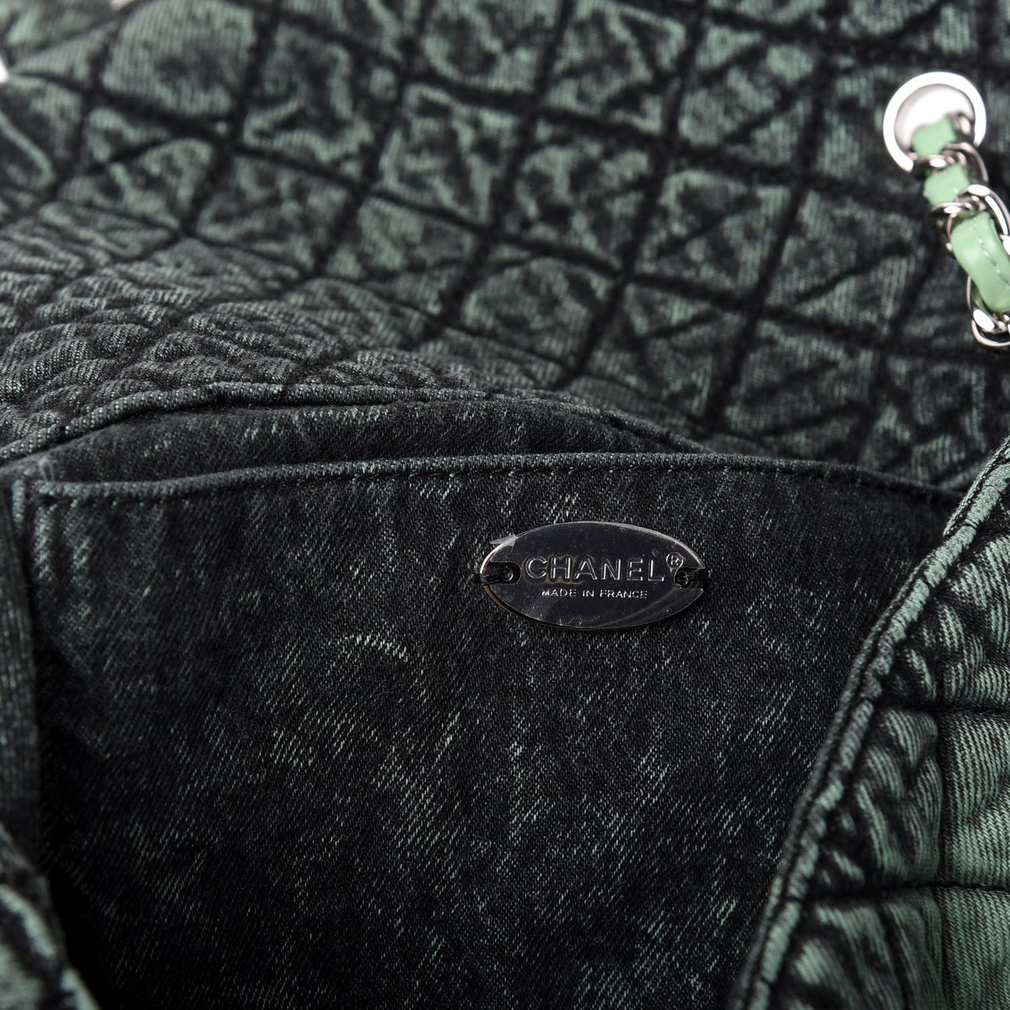 Denim Quilted Denimpression Flap Green Black
