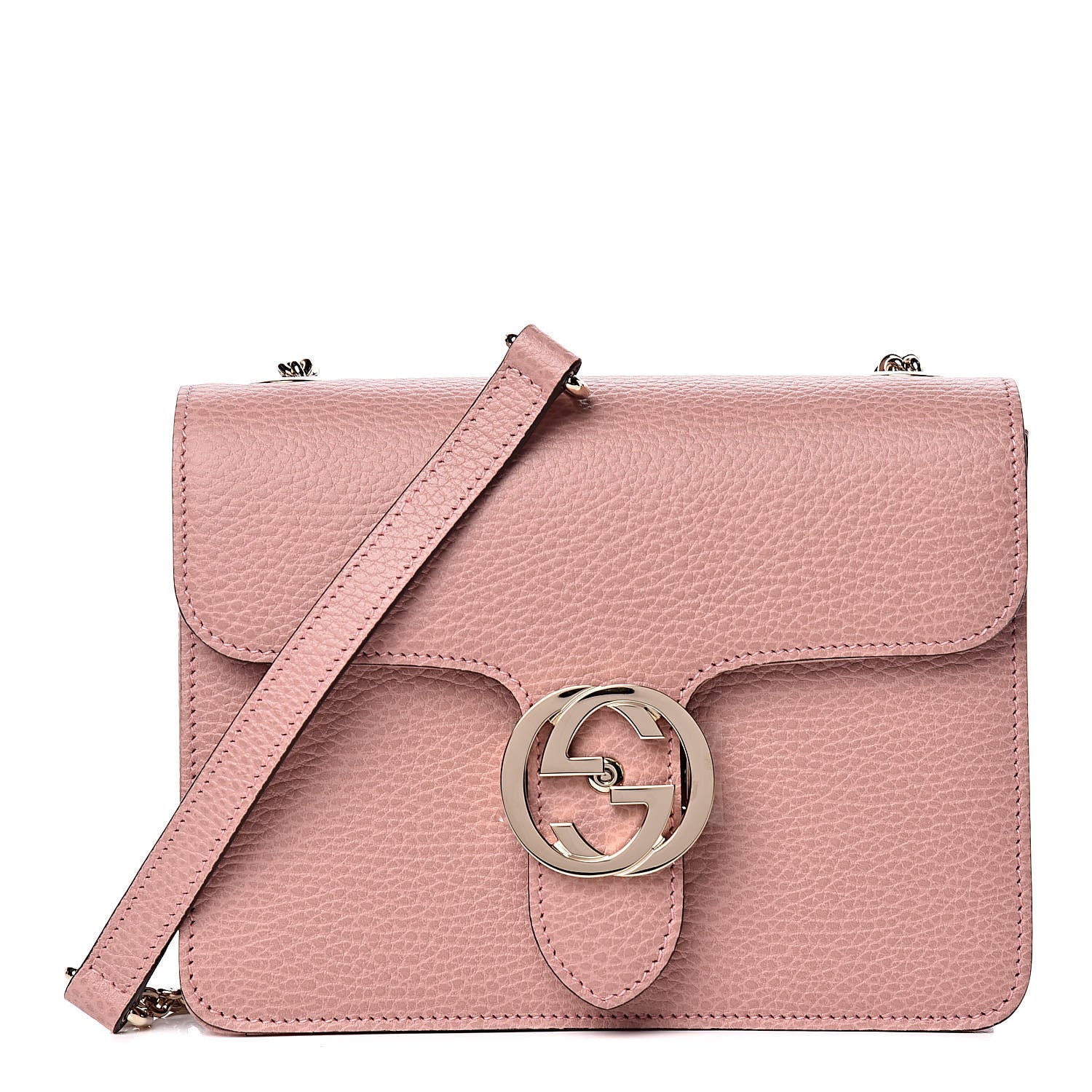 Gucci Dollar Calfskin Small Interlocking G Shoulder Bag Soft Pink 1 of 9