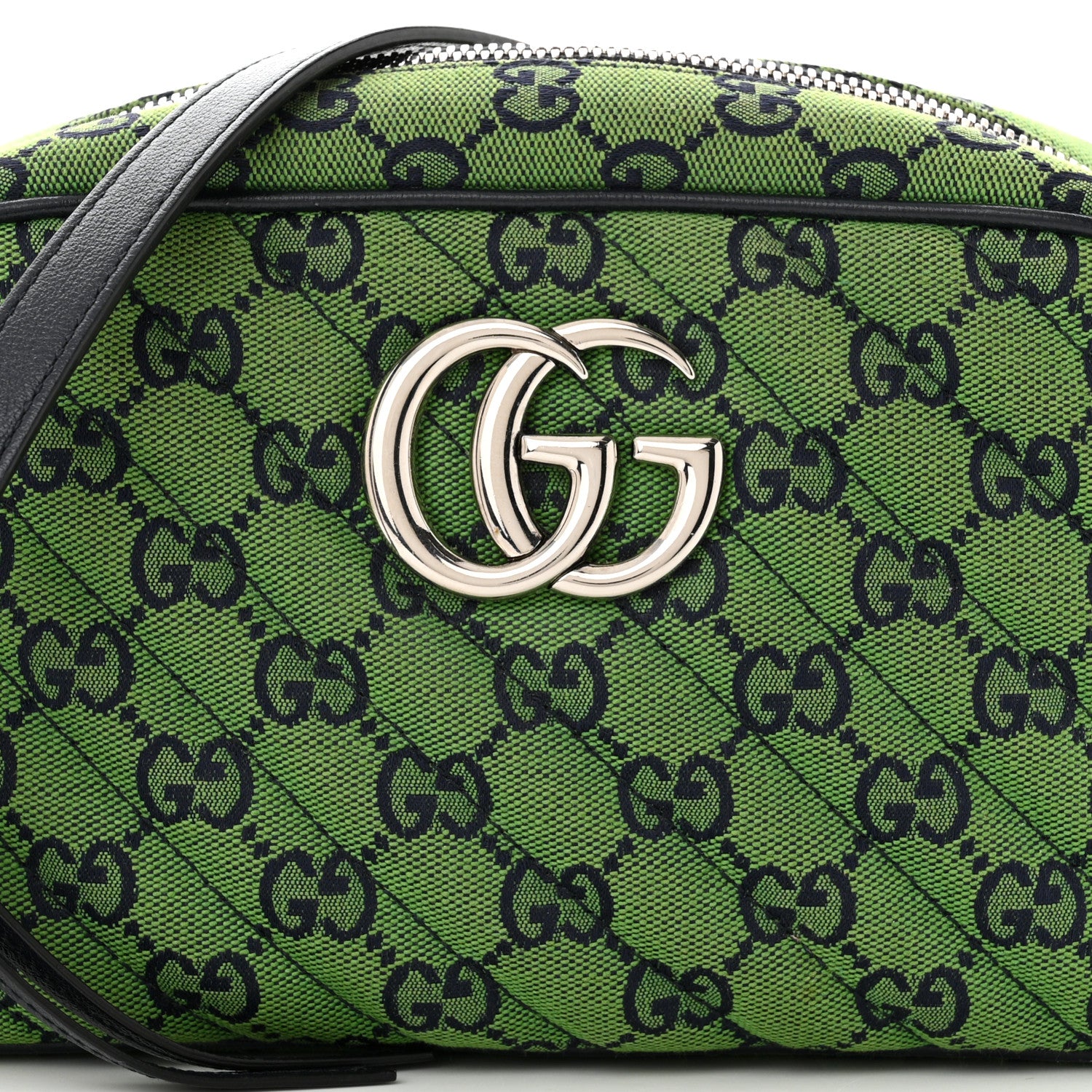 Gucci Monogram Multicolor Matelasse Diagonal Small GG Marmont Chain Shoulder Bag Green Blue 8 of 10