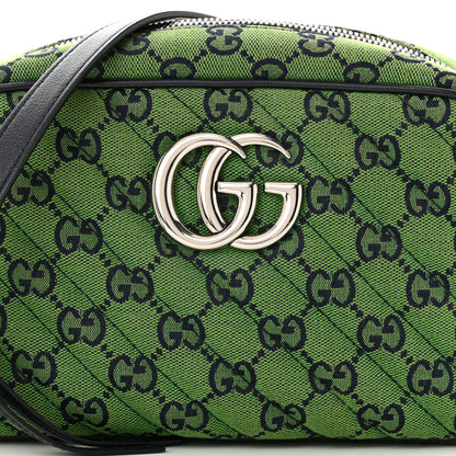 Gucci Monogram Multicolor Matelasse Diagonal Small GG Marmont Chain Shoulder Bag Green Blue 8 of 10