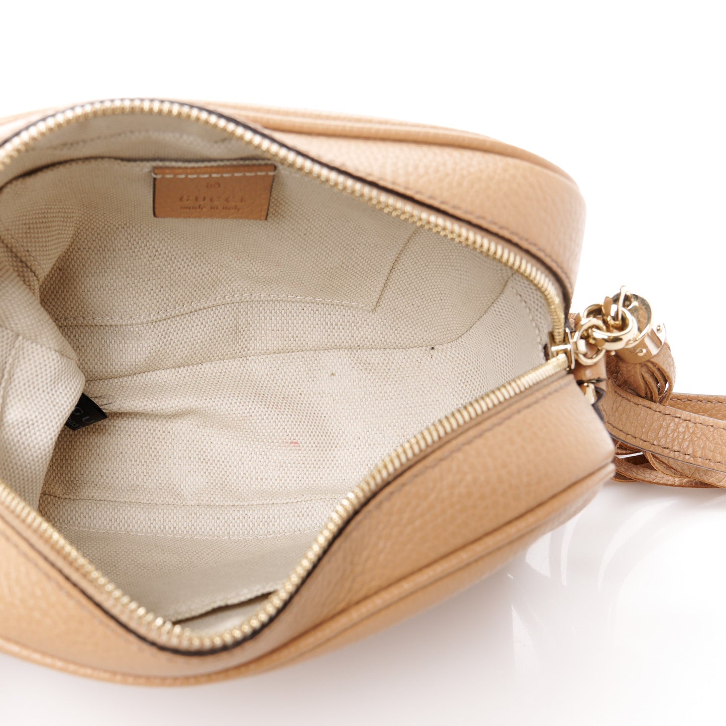 Pebbled Calfskin Small Soho Disco Bag Camelia
