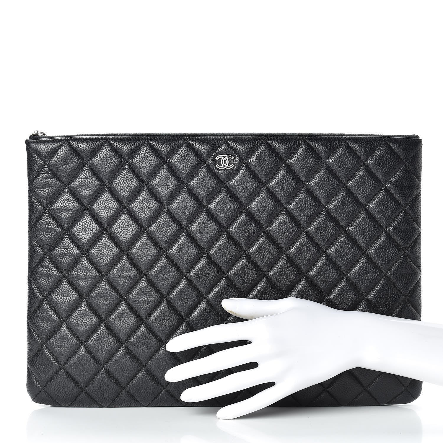 Chanel Caviar Quilted Large Cosmetic Case Black 2 of 10