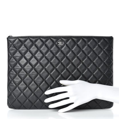 Chanel Caviar Quilted Large Cosmetic Case Black 2 of 10