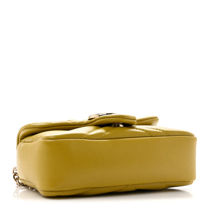 Gucci Lambskin Matelasse Mini GG Marmont Shoulder Bag Oil Yellow 4 of 11