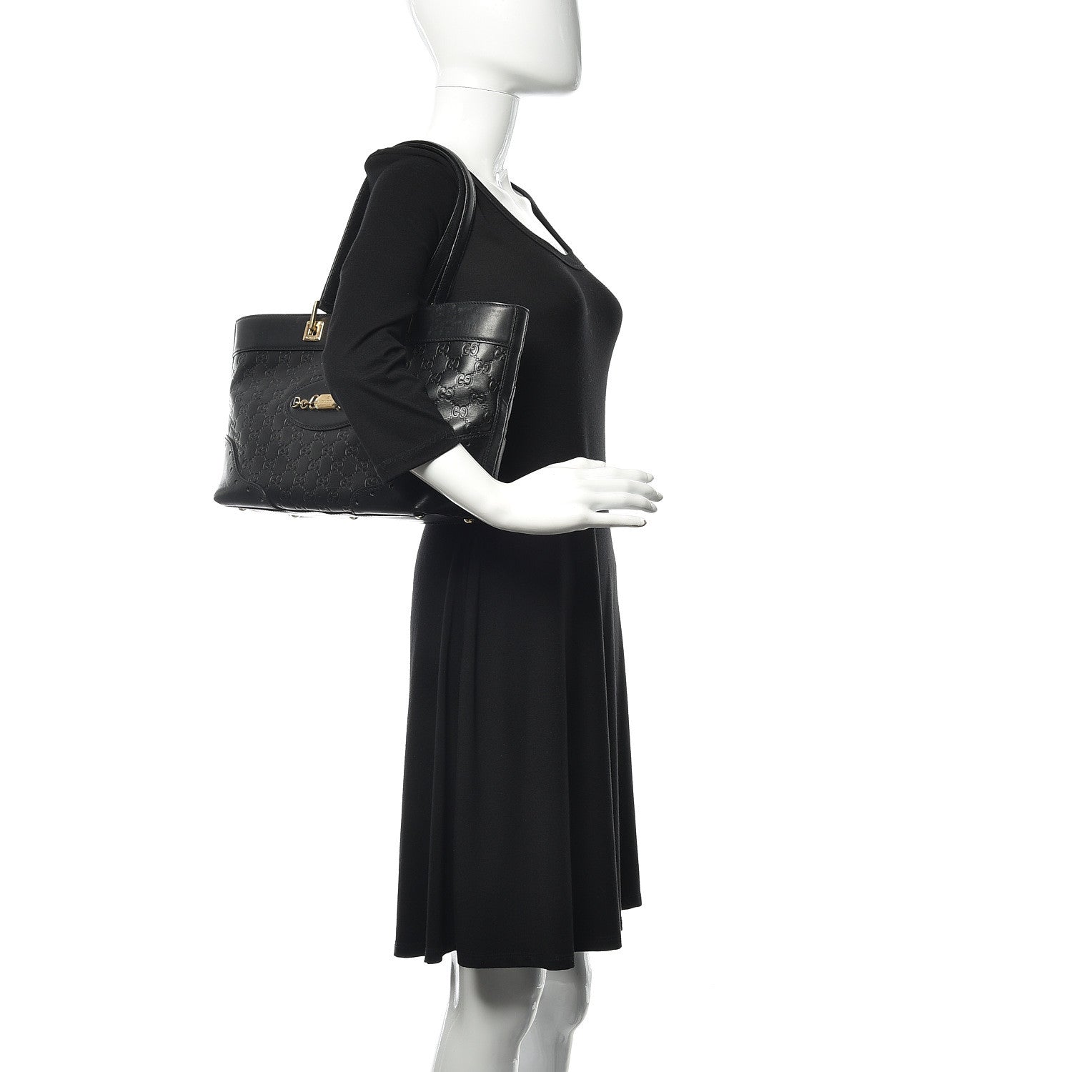 Gucci Guccissima Large Punch Tote Black 2 of 12