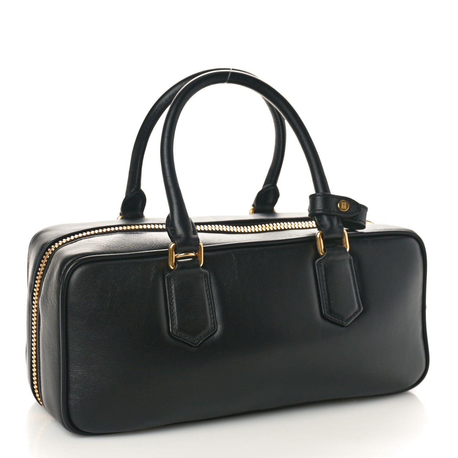 Miu Miu Calfskin Arcadie Top Handle Bag Black 3 of 9