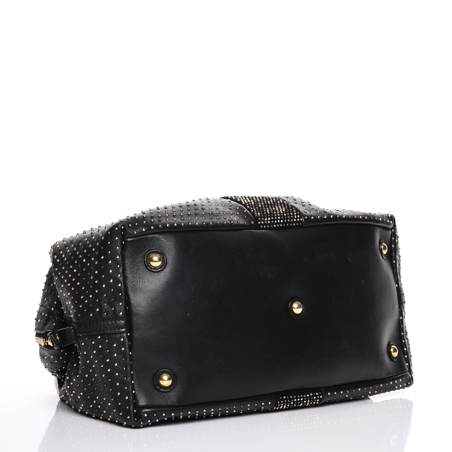 Calfskin Rock Studded Easy Sac Black