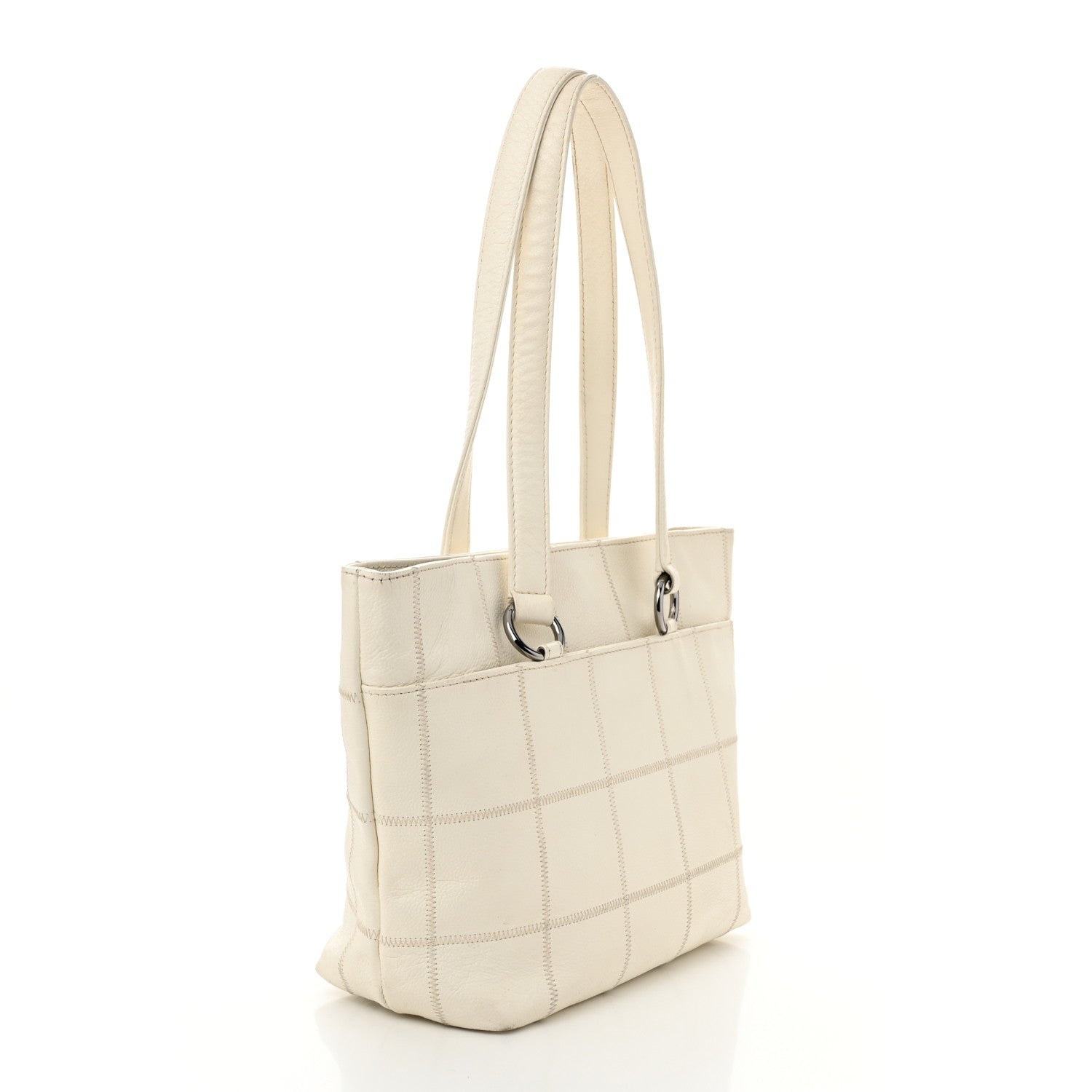Chanel Caviar Square Stitched Tote White 3 of 13