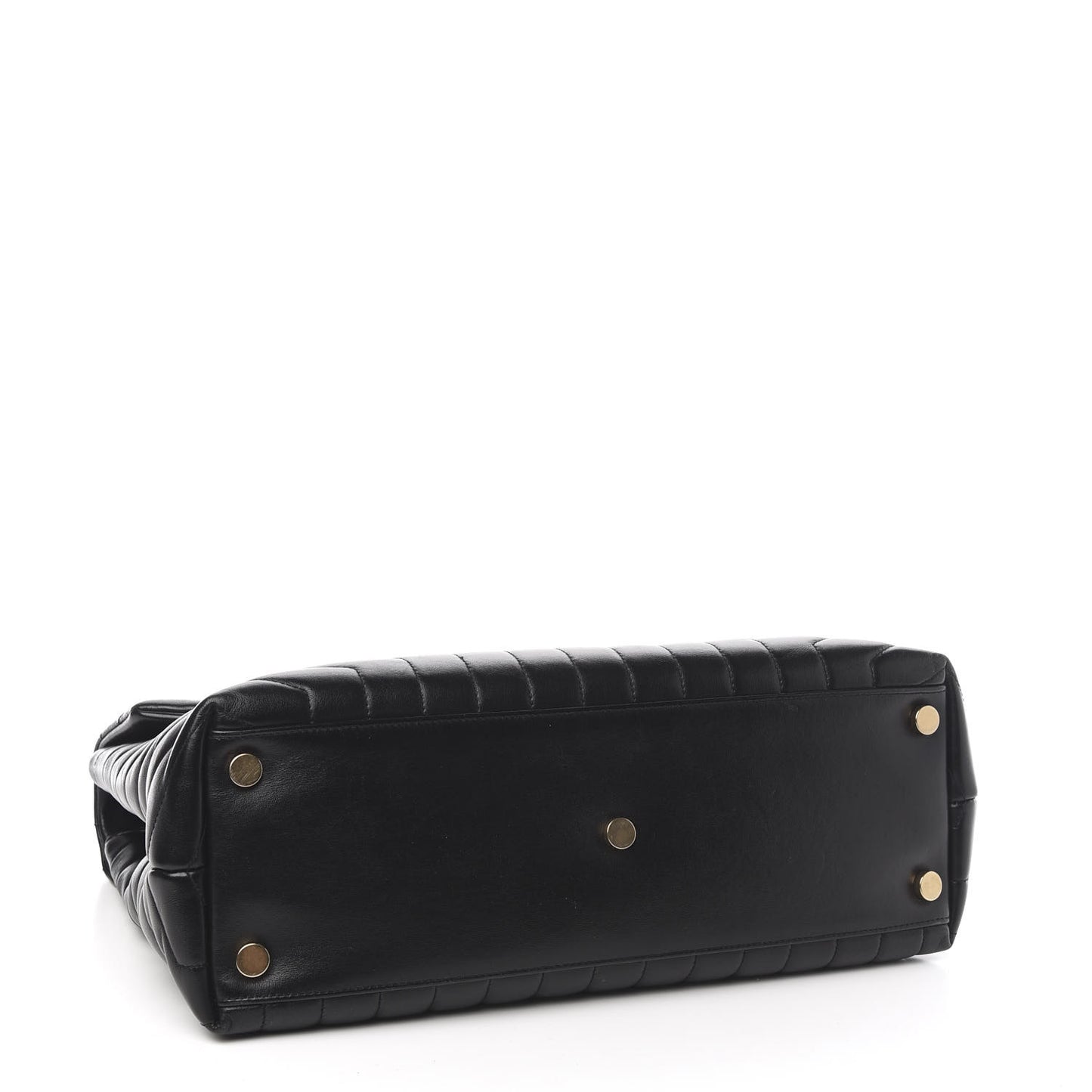 Calfskin Y Quilted Monogram Large Loulou Chain Satchel Black