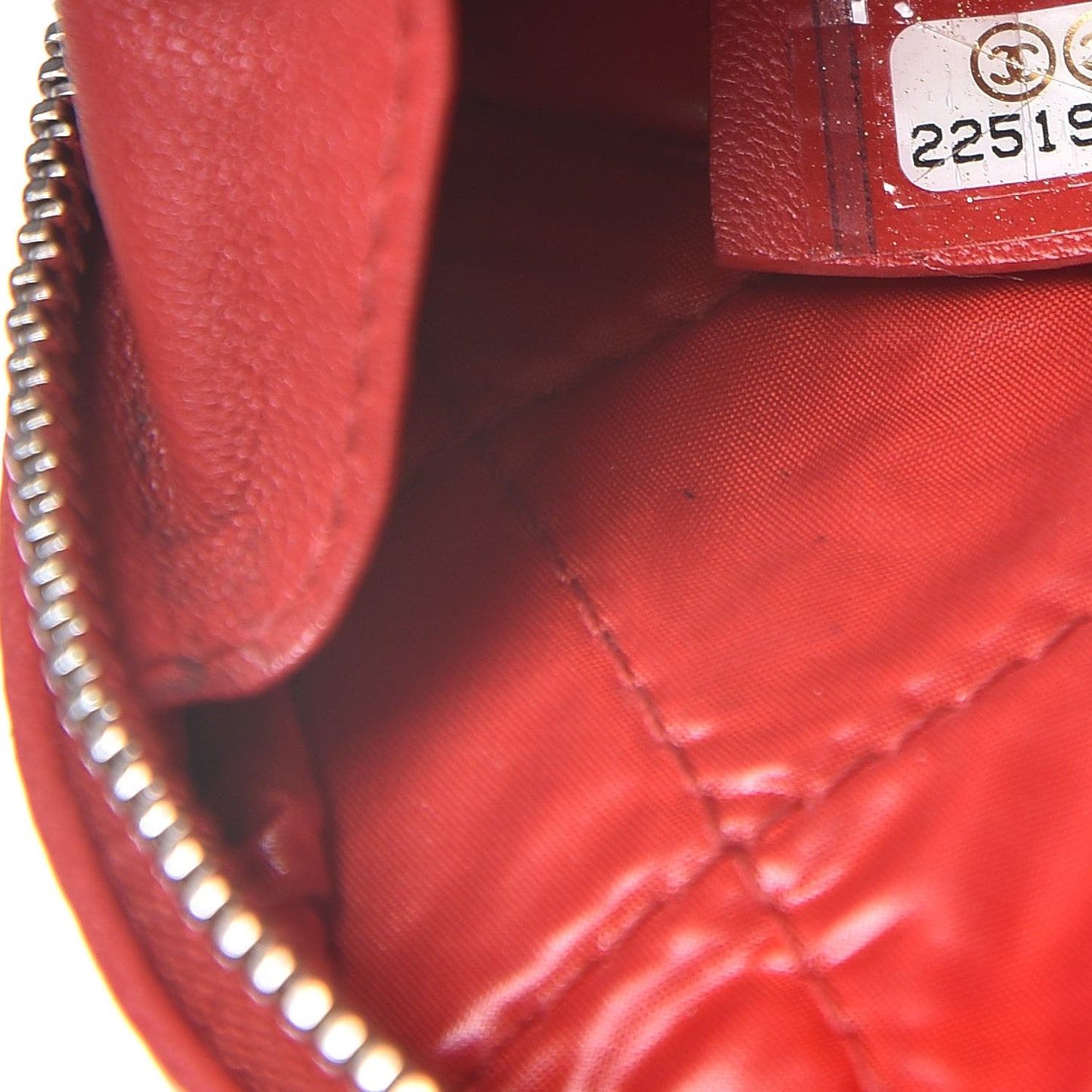 Lambskin Quilted Small Curvy Pouch Cosmetic Case Red