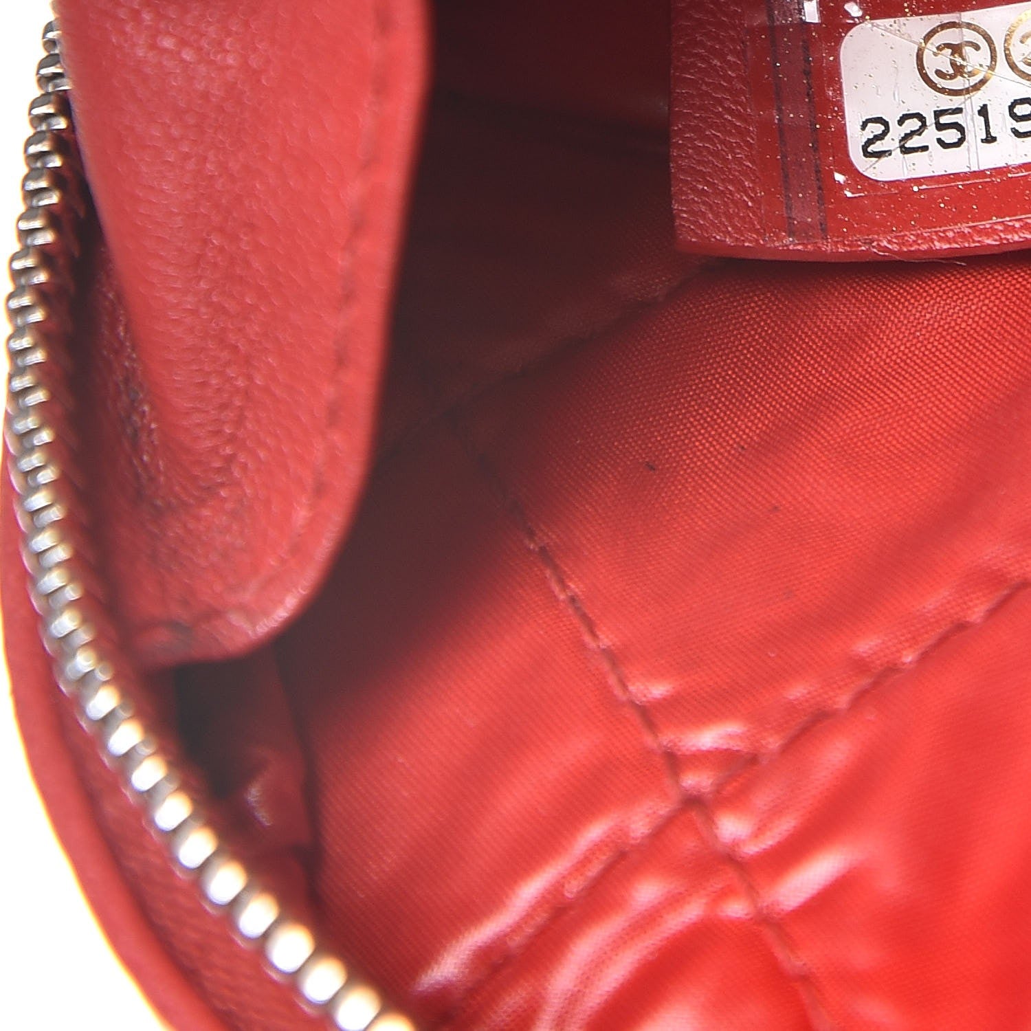 Chanel Lambskin Quilted Small Curvy Pouch Cosmetic Case Red 7 of 8