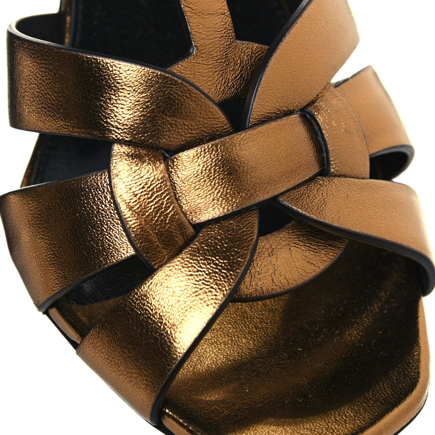 Metallic Calfskin Tribute 105 Sandals 39 Dark Gold