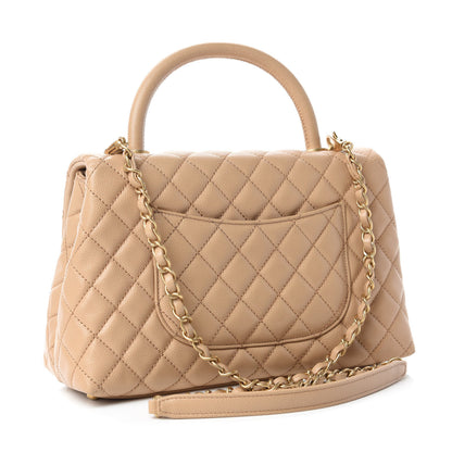 Chanel Caviar Quilted Small Coco Handle Flap Light Beige 3 of 11